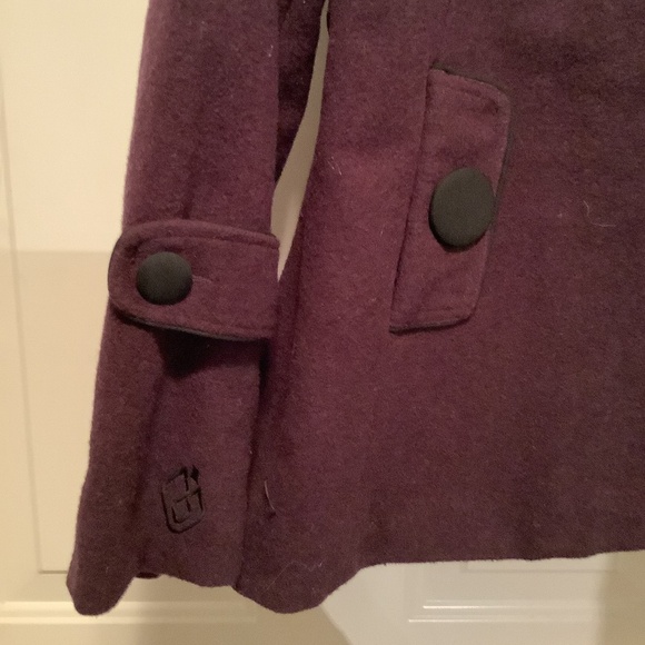 GROGGY Big Collar Purple Wool Coat Size Junior XL NWT - Picture 3 of 8